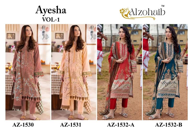 Alzohaib ayesha vol-1 cotton salwar suits and sarees wholesaler in hyderabad